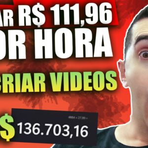 DICA! GANHE R$ 111,96 por Hora no Youtube sem Precisar Criar VIDEOS, Renda Extra na Internet
