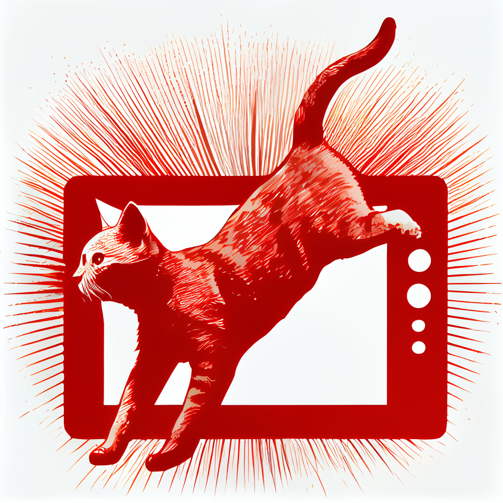 kigeveh474 Cat jumping on video play icon red ccf732de 591a 4cc3 b0cf e30f317e48f3