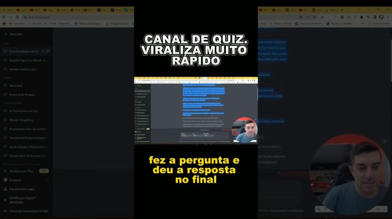 Canal de quiz que Viraliza muito Rápido #quiz